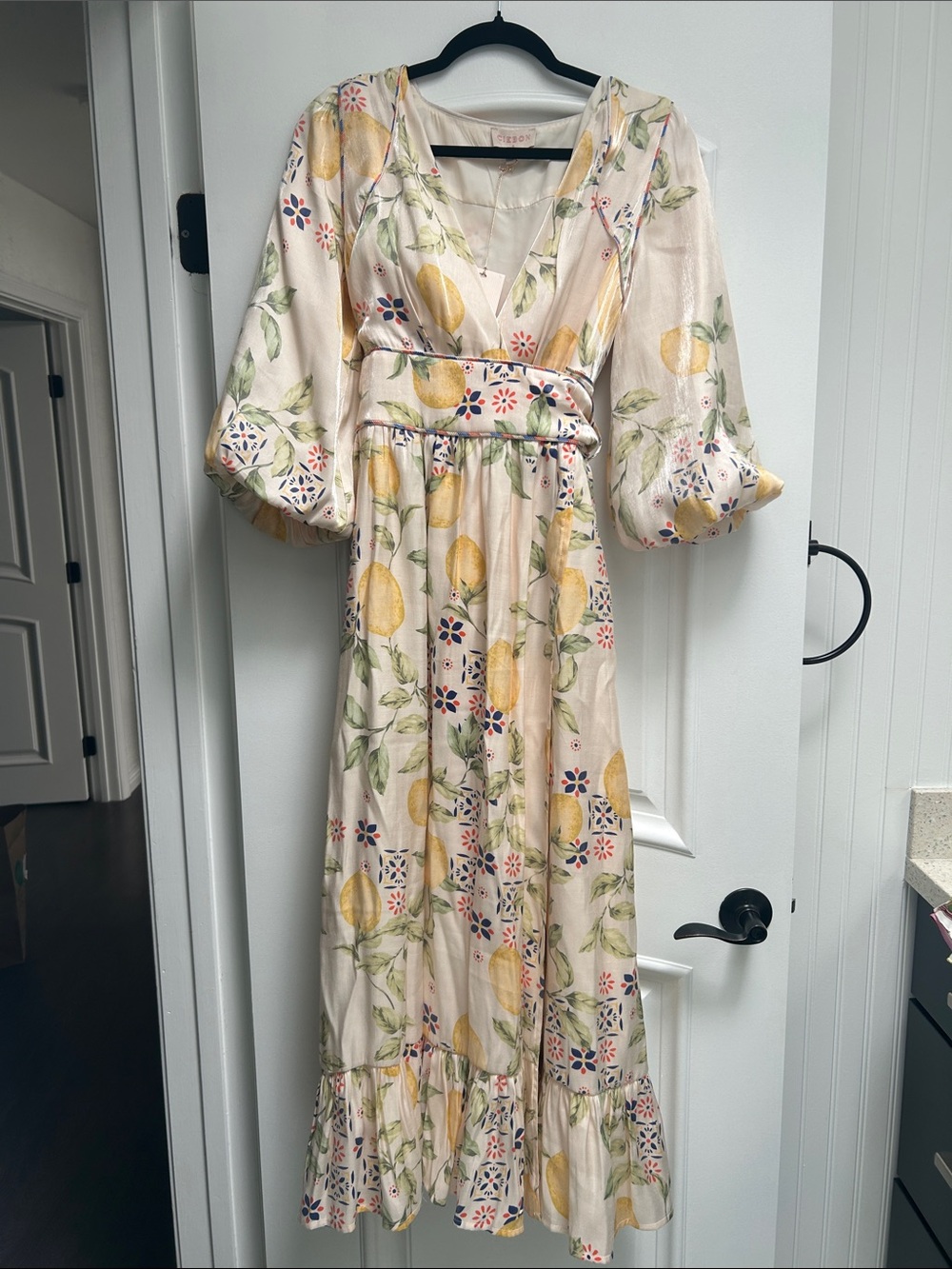 Ciebon Lemon Print Maxi Dress - Picture 1 of 12